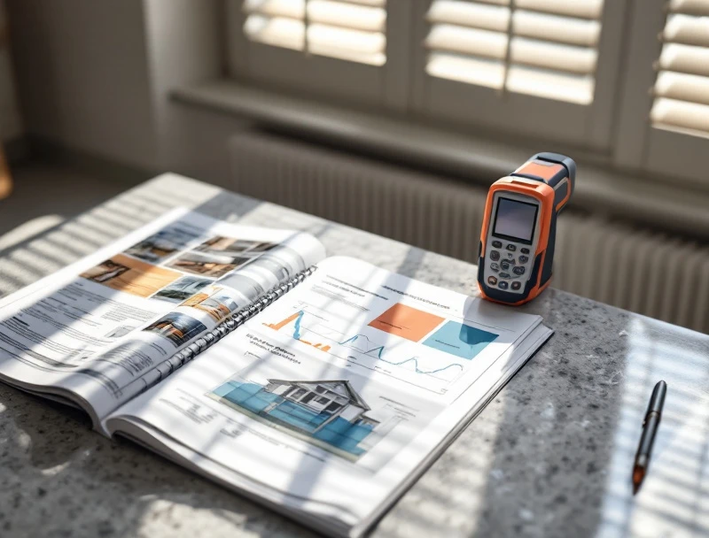 Completed mold inspection report and clearance documentation laid out on a table in a Hialeah home